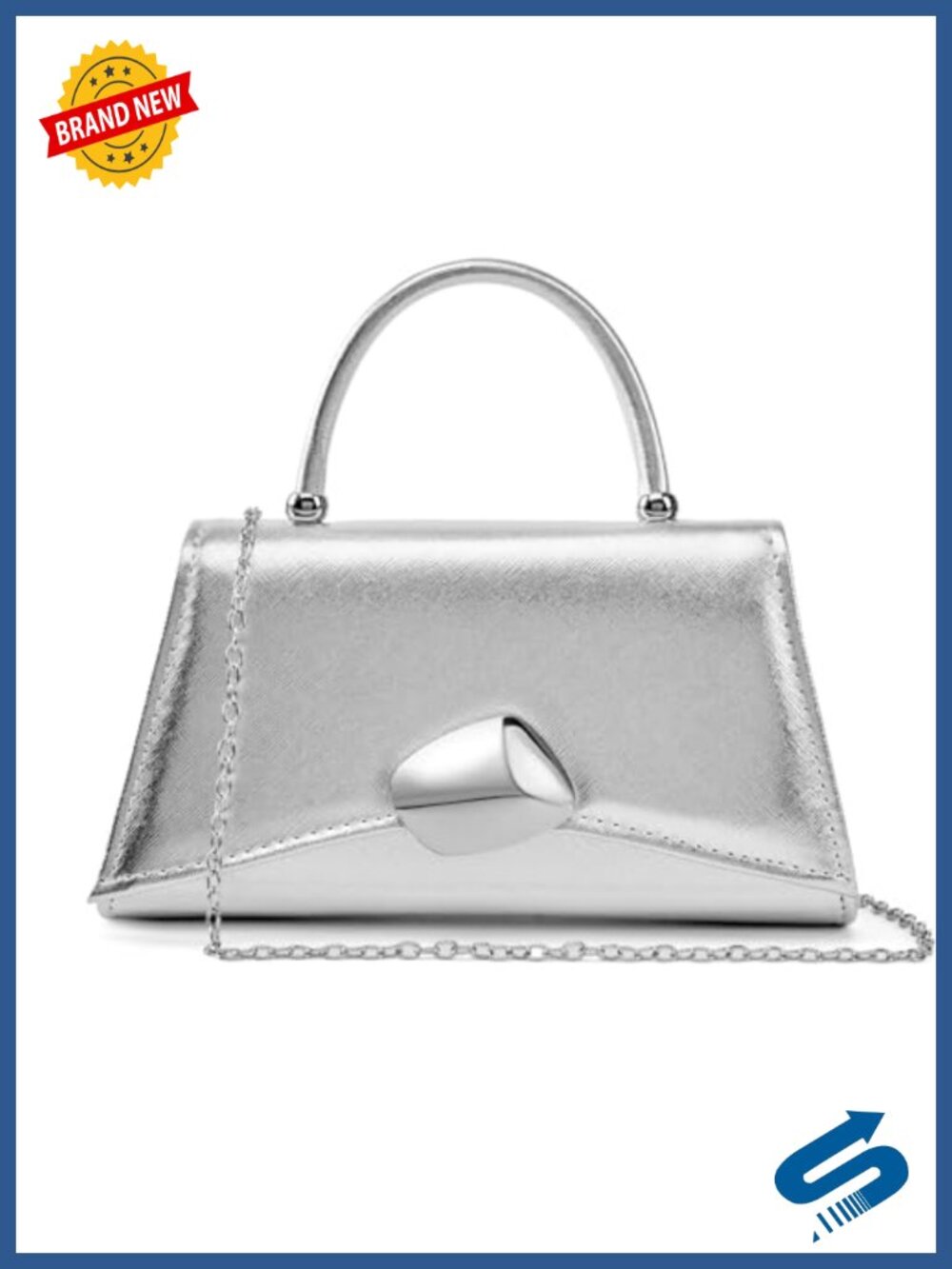 DETARA PU Leather Evening Clutch Handbag Top Handle 3-in-1 Formal Purse